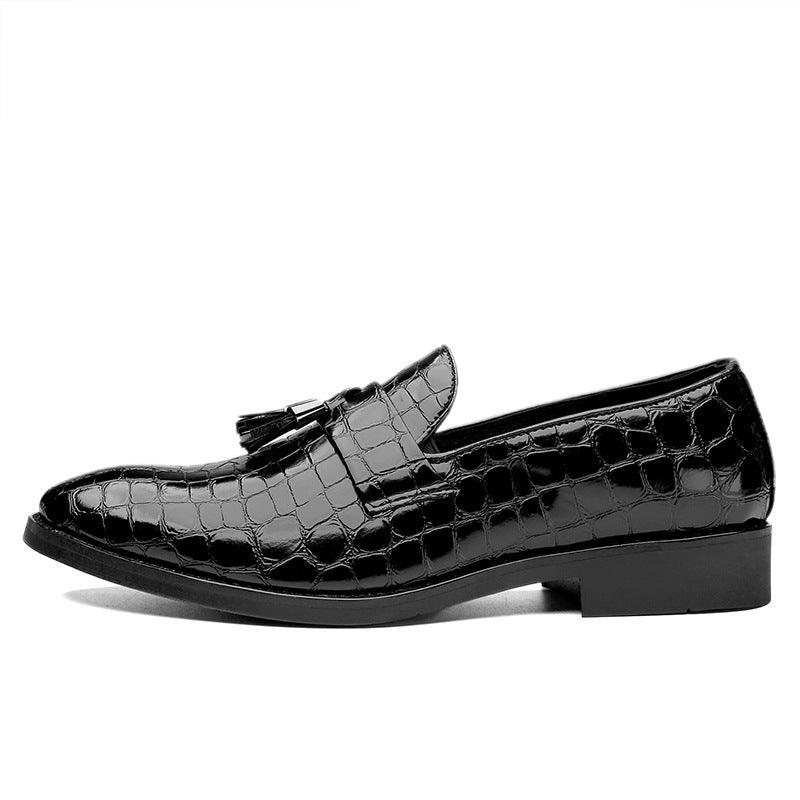 Men's vintage pointed toe snake pattern shoes, view 10 - MRSLM
