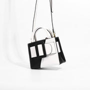 black and white one-shoulder messenger bag - MRSLM