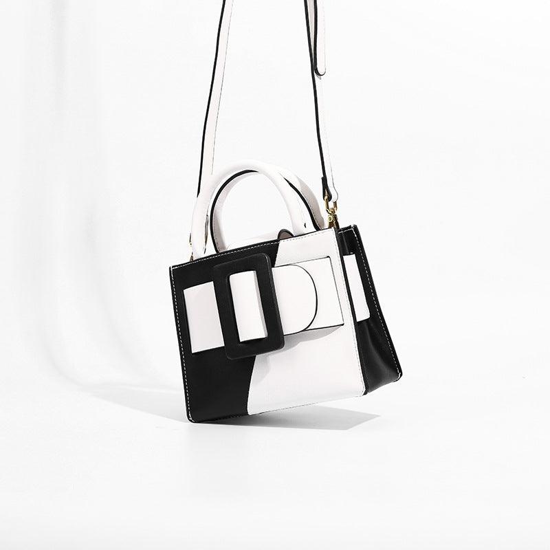 black and white one-shoulder messenger bag - MRSLM