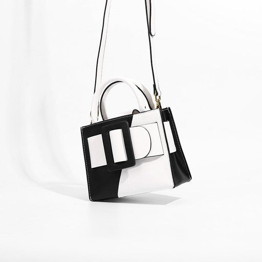 black and white one-shoulder messenger bag - MRSLM