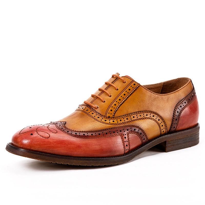 Men's carved brogue Oxford leather shoes, view 2 - MRSLM