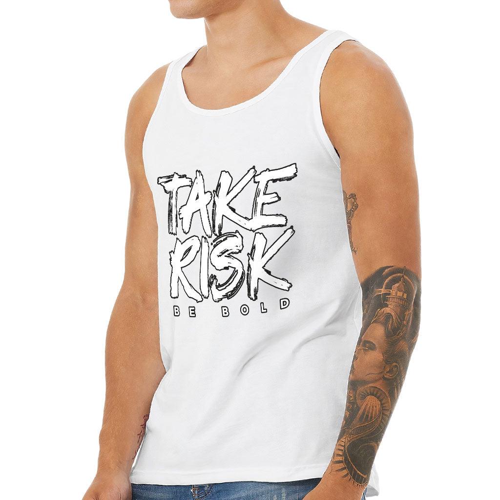 Take Risk Tank - Funny Workout Tank - Themed Jersey Tank - MRSLM