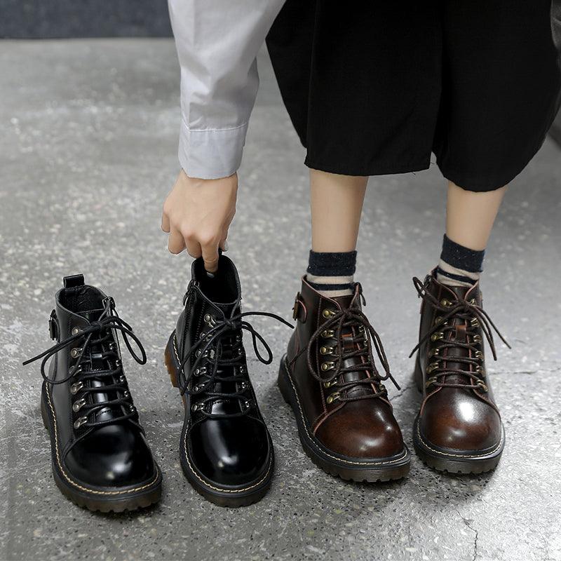 ladies retro flat short boots - MRSLM