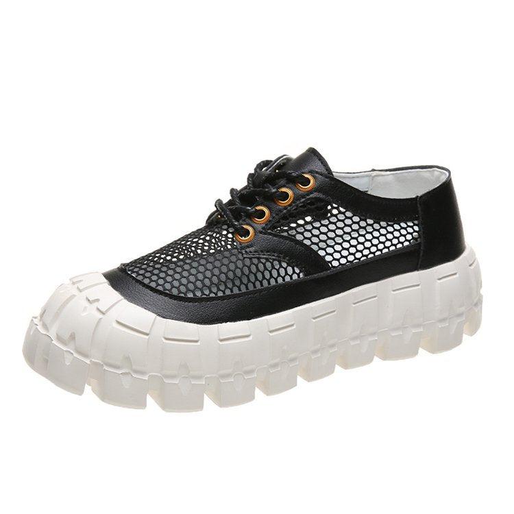 Women's lace-up mesh round-toe shoes, view 4 - MRSLM