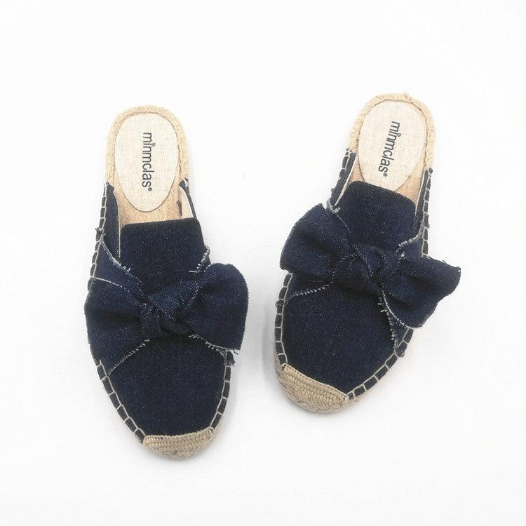 Women's embroidered bowknot fisherman shoes, view 3 - MRSLM