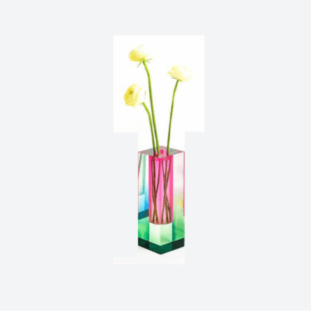 acrylic square column bubble vase, view 6 - MRSLM