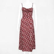 women's vintage floral printed midi dress, view 15 - MRSLM