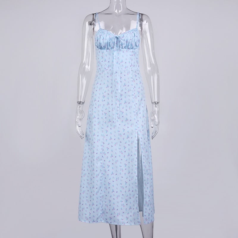 Women's Vintage Floral Printed Midi Dress