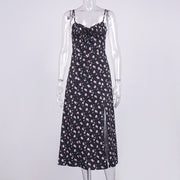 women's vintage floral printed midi dress, view 6 - MRSLM
