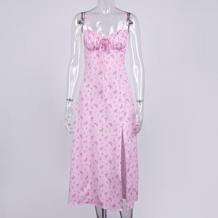 Women's Vintage Floral Printed Midi Dress