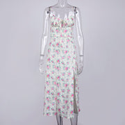 women's vintage floral printed midi dress, view 9 - MRSLM