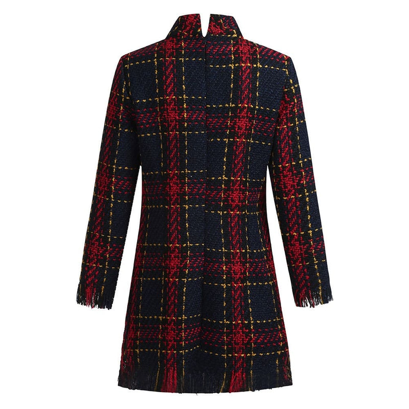 plaid bodycon sweater dress for women, view 5 - MRSLM