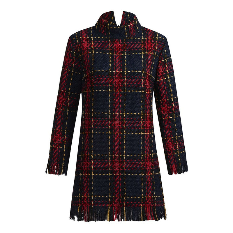 plaid bodycon sweater dress for women, view 4 - MRSLM