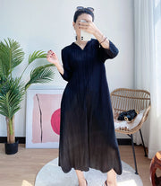 hooded pleated maxi dress, view 8 - MRSLM