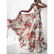 floral print backless summer dress, view 5 - MRSLM