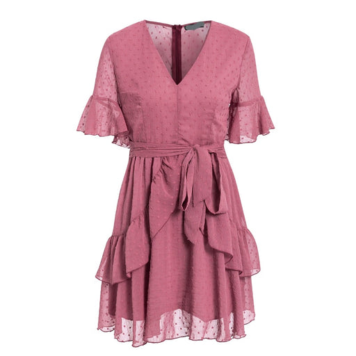 bohemian chiffon pink dress - MRSLM