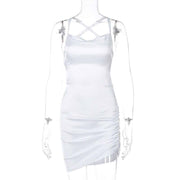 backless spaghetti strap mini dress, view 6 - MRSLM