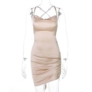 backless spaghetti strap mini dress, view 11 - MRSLM