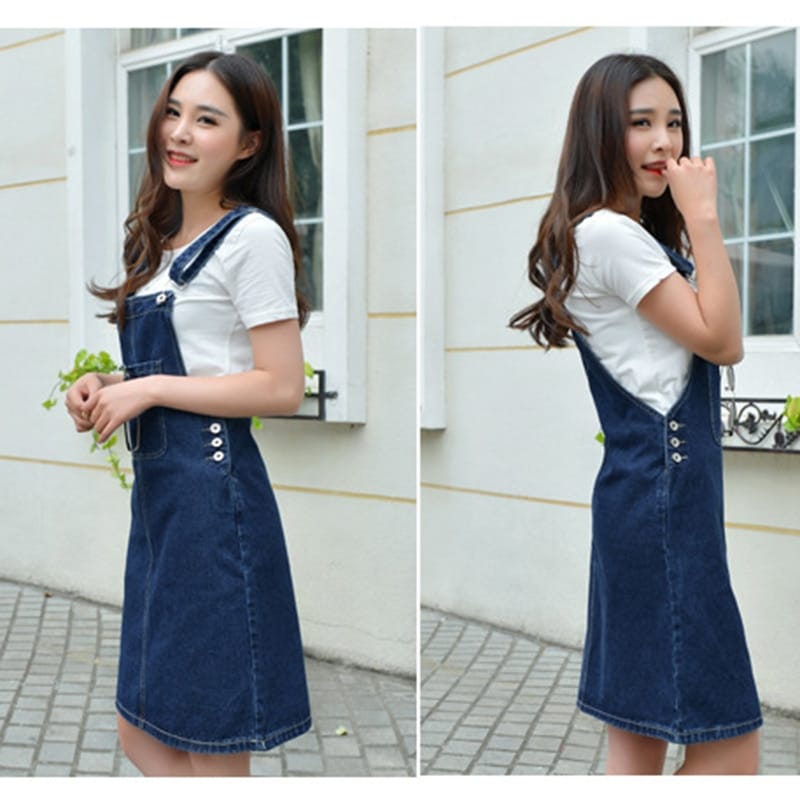 loose overalls dress, view 3 - MRSLM