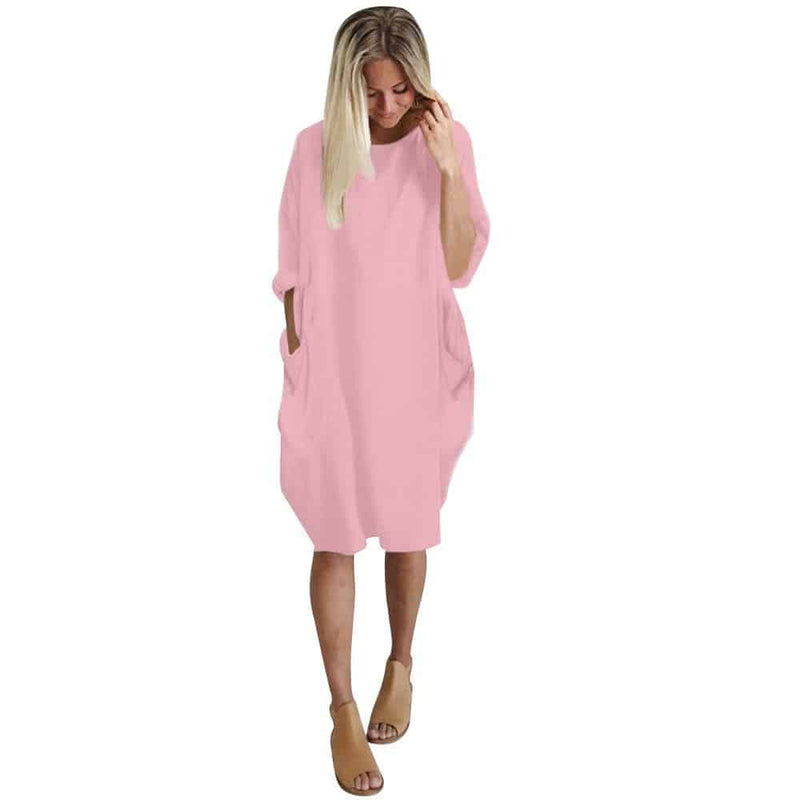 women's casual wife mom boss printed dress, view 3 - MRSLM