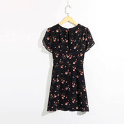 women's round neck short sleeved mini dress, view 7 - MRSLM