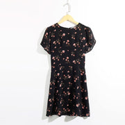 women's round neck short sleeved mini dress, view 3 - MRSLM