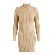 Women's turtleneck bodycon sweater dress, view 3 - MRSLM