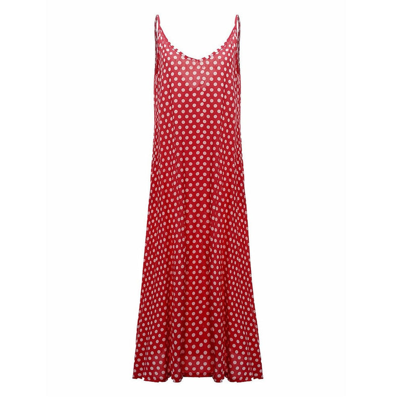 Women's cami dot printed maxi dress, view 7 - MRSLM