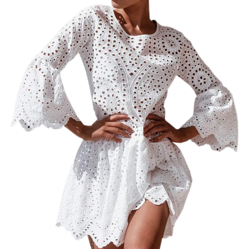 ruffled lace dress, view 8 - MRSLM