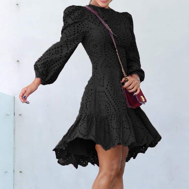 ruffled lace dress, view 2 - MRSLM