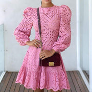 ruffled lace dress, view 3 - MRSLM