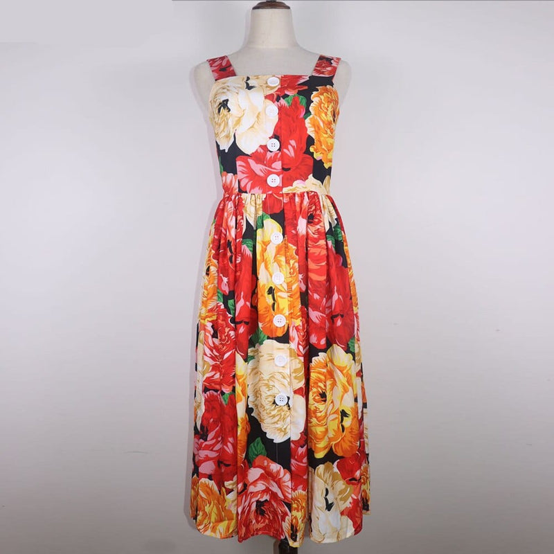 Women's floral backless midi dress, view 5 - MRSLM