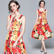 Women's floral backless midi dress, view 2 - MRSLM