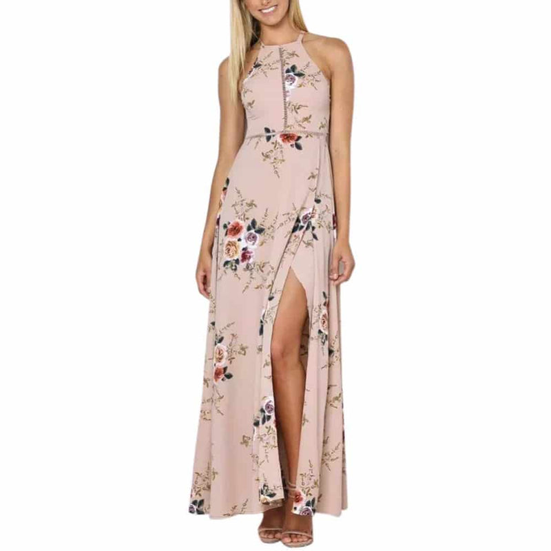 Women's floral printed long dress, view 9 - MRSLM