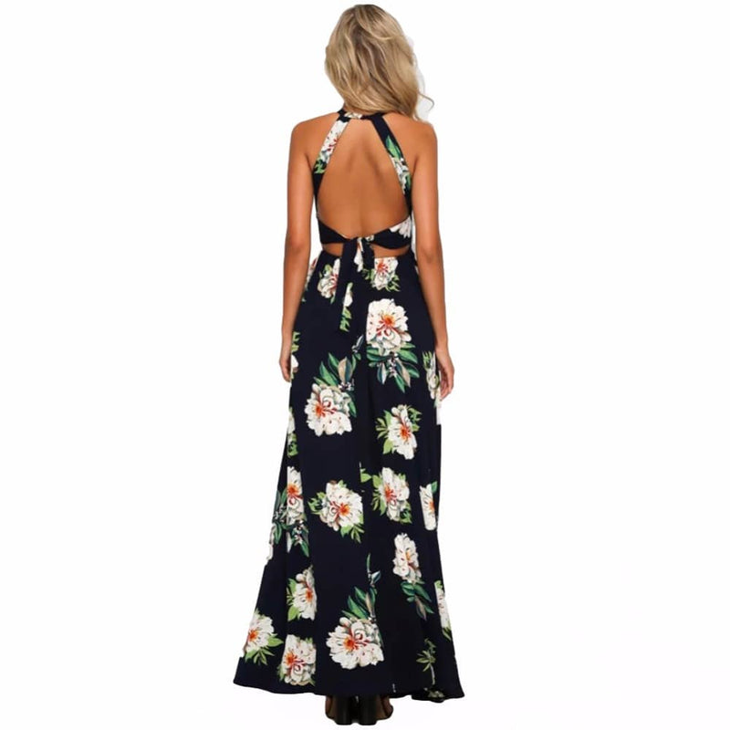 Women's floral printed long dress, view 6 - MRSLM