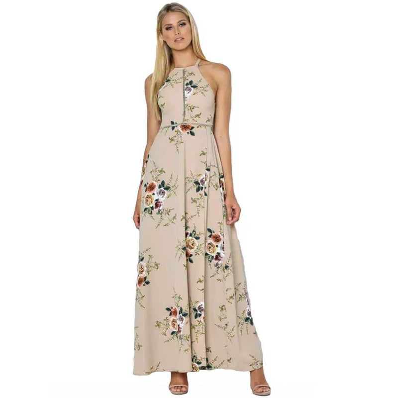 Women's floral printed long dress, view 4 - MRSLM