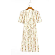 Women's casual flower print V-neck dress, view 3 - MRSLM