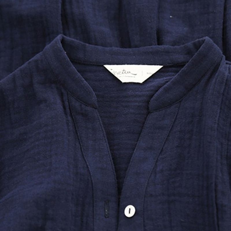 Button down linen tea women's dress, view 8 - MRSLM