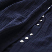 Button down linen tea women's dress, view 9 - MRSLM