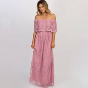 Off shoulder maxi dress for women, view 6 - MRSLM