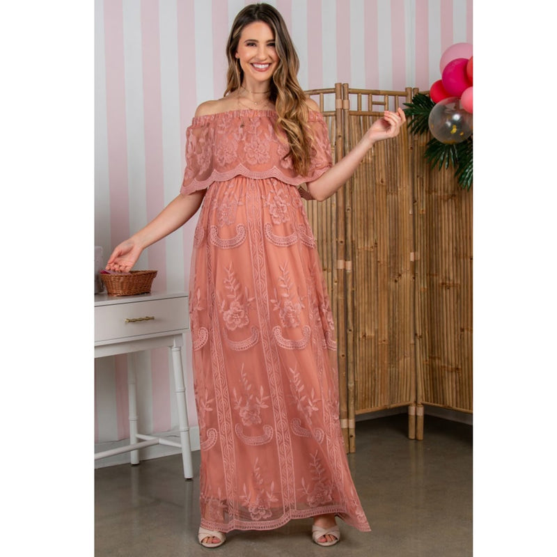 Off shoulder maxi dress for women, view 5 - MRSLM