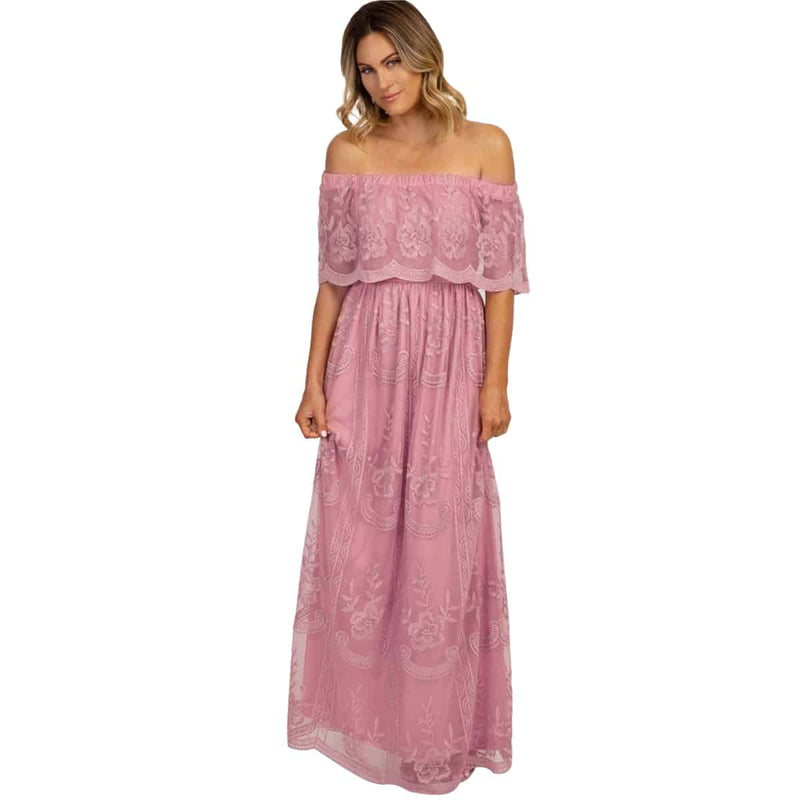 Off shoulder maxi dress for women, view 2 - MRSLM