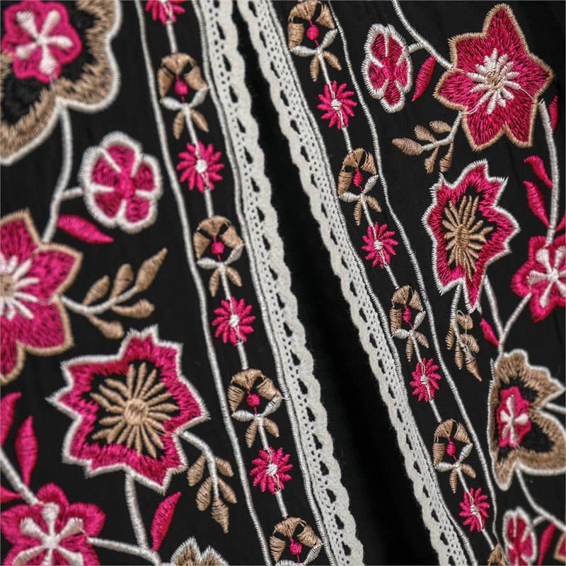 embroidered kaftan midi dress, view 9 - MRSLM