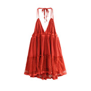 swing low spaghetti strap dress, view 3 - MRSLM