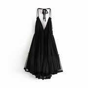 swing low spaghetti strap dress, view 4 - MRSLM