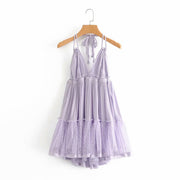swing low spaghetti strap dress, view 5 - MRSLM