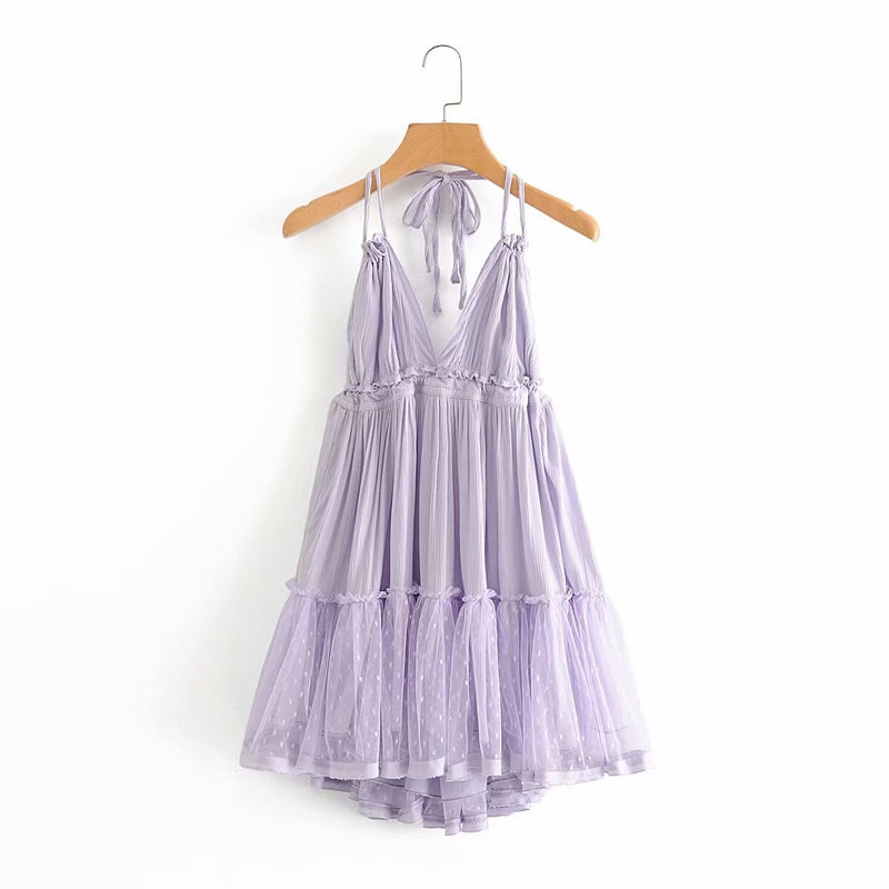 swing low spaghetti strap dress, view 5 - MRSLM