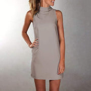 women's turtleneck elegant dress, view 4 - MRSLM