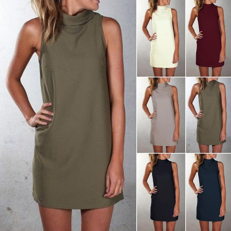 casual summer turtleneck dress - MRSLM
