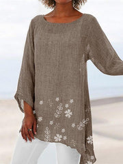 Women's small floral print long sleeve top, view 4 - MRSLM